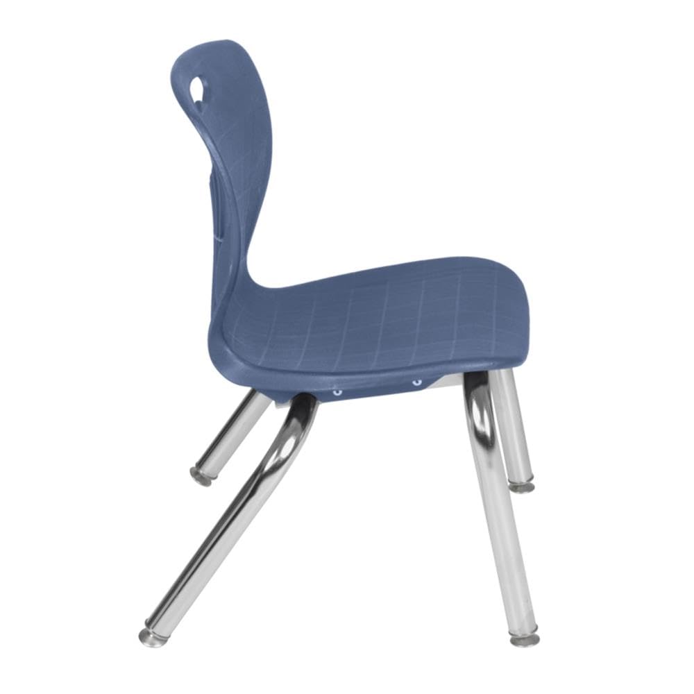 36" Square Mobile Table with 4 Blue Stack Chairs E5431