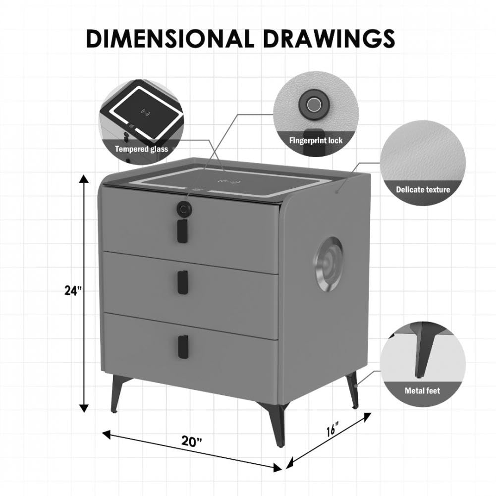 LED Nightstand with Bluetooth Speaker P39149