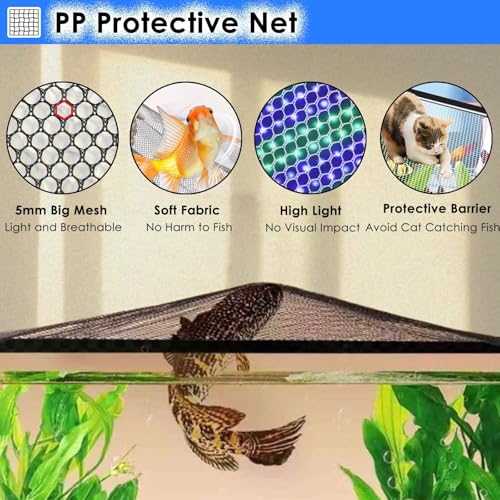 Aquarium Anti-Jump Net Cover (55.1" x 23.6") H457581