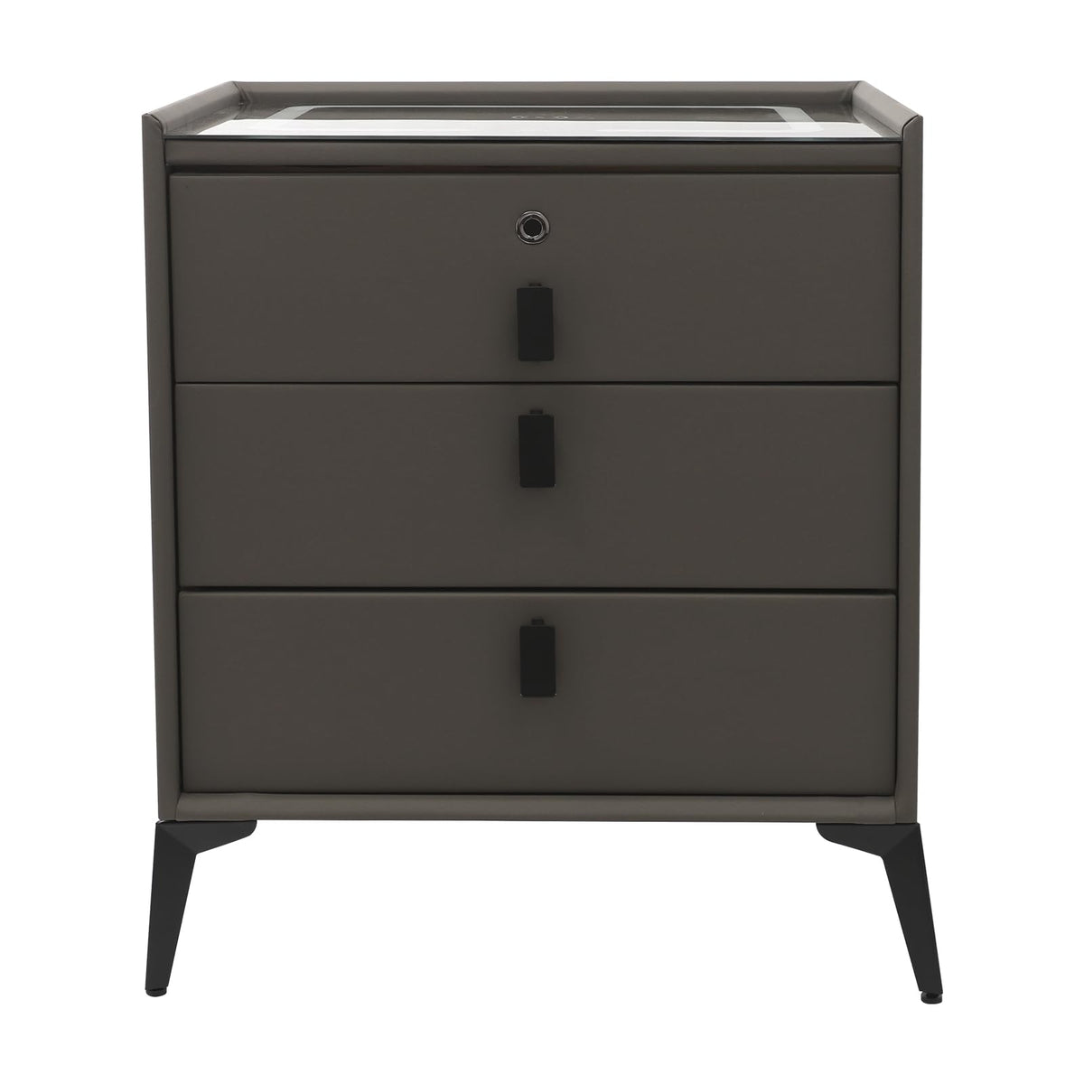 Solid Wood Nightstand with 3 Drawers Q6869
