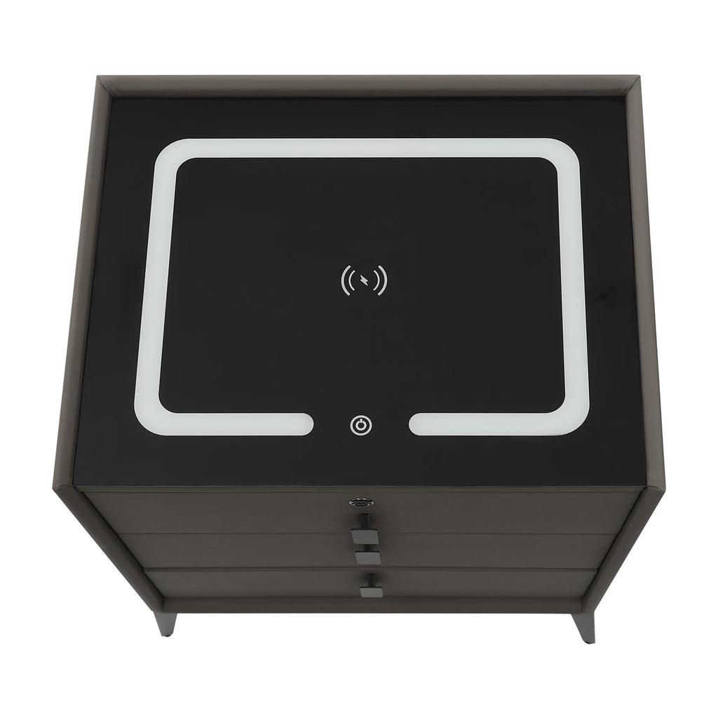 Solid Wood Nightstand with 3 Drawers Q6869