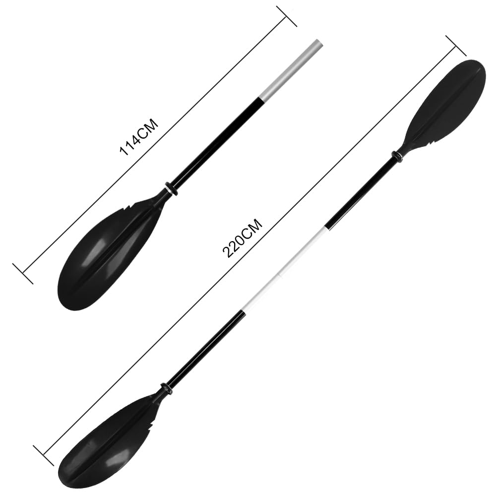 Adjustable 2 Pieces Aluminum Alloy Glass Fiber Kayak Paddle D2018