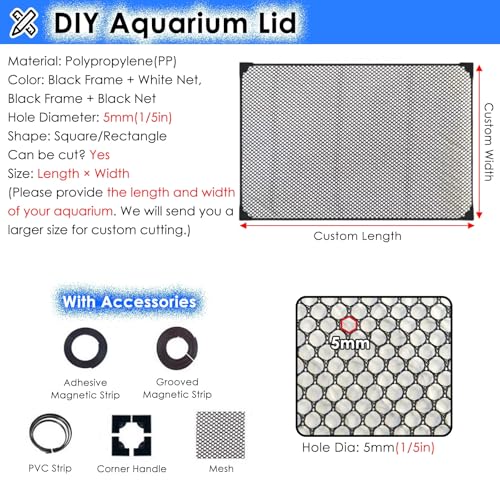 Aquarium Anti-Jump Net Cover (55.1" x 23.6") H457581
