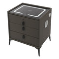 Solid Wood Nightstand with 3 Drawers Q6869