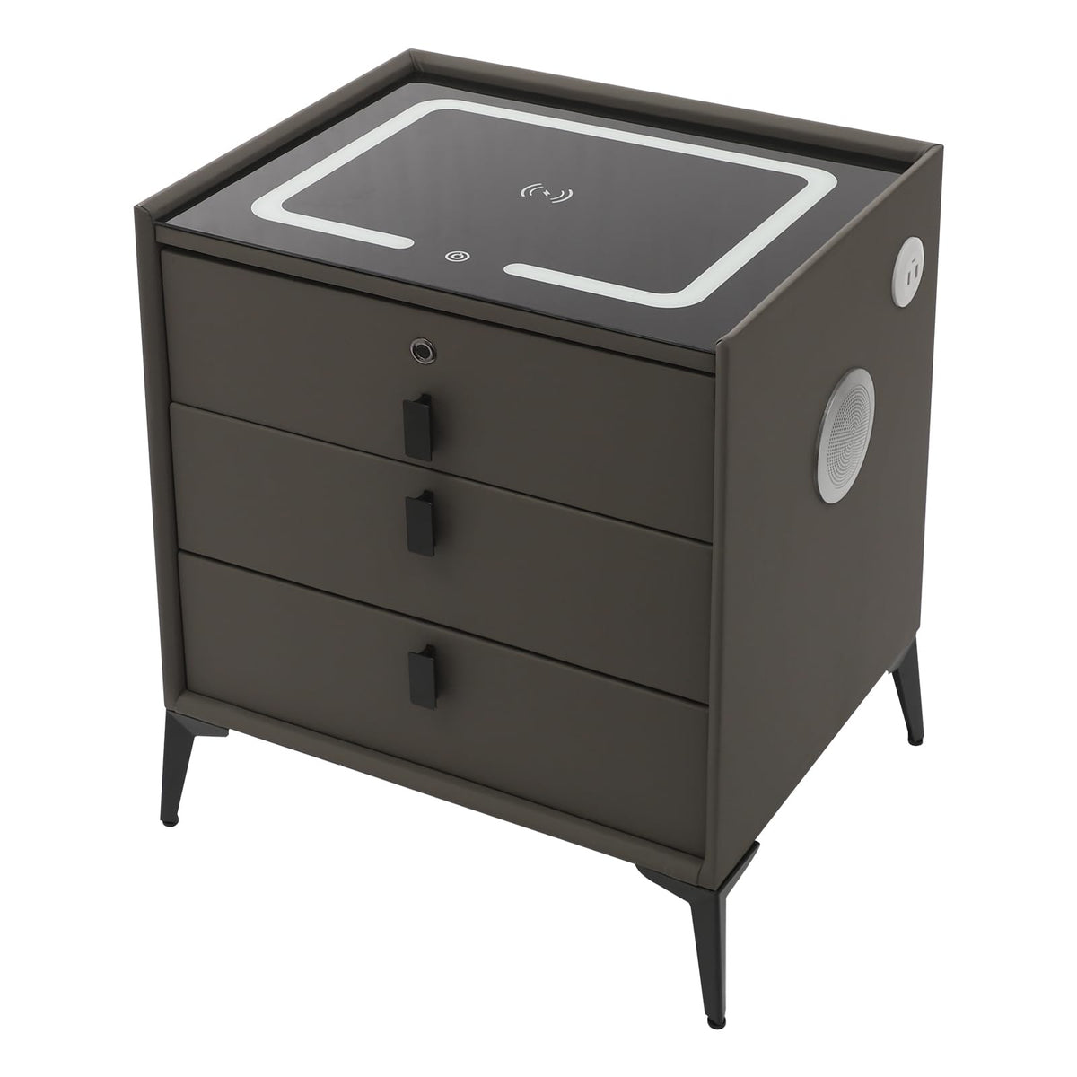 Solid Wood Nightstand with 3 Drawers Q6869