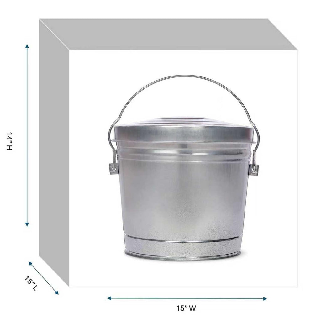 6-Gallon Galvanized Steel Storage Can with Lid L76133