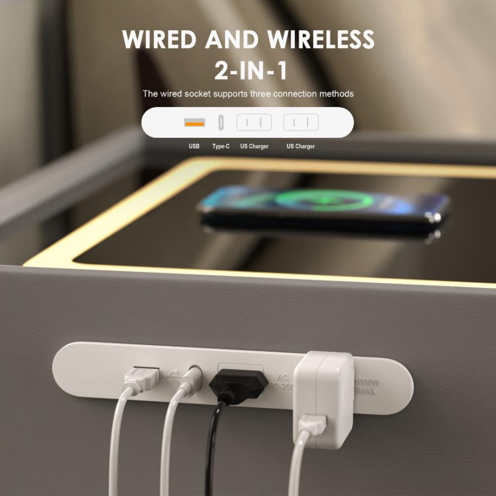 LED Nightstand with Bluetooth Speaker P39149
