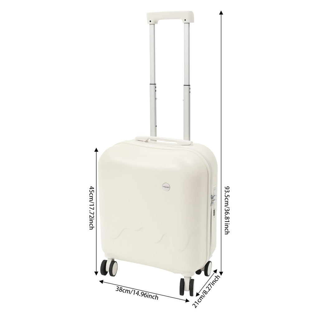 Pearl White 18In Hardside Rolling Suitcase with Cup Holder & USB Port P5352