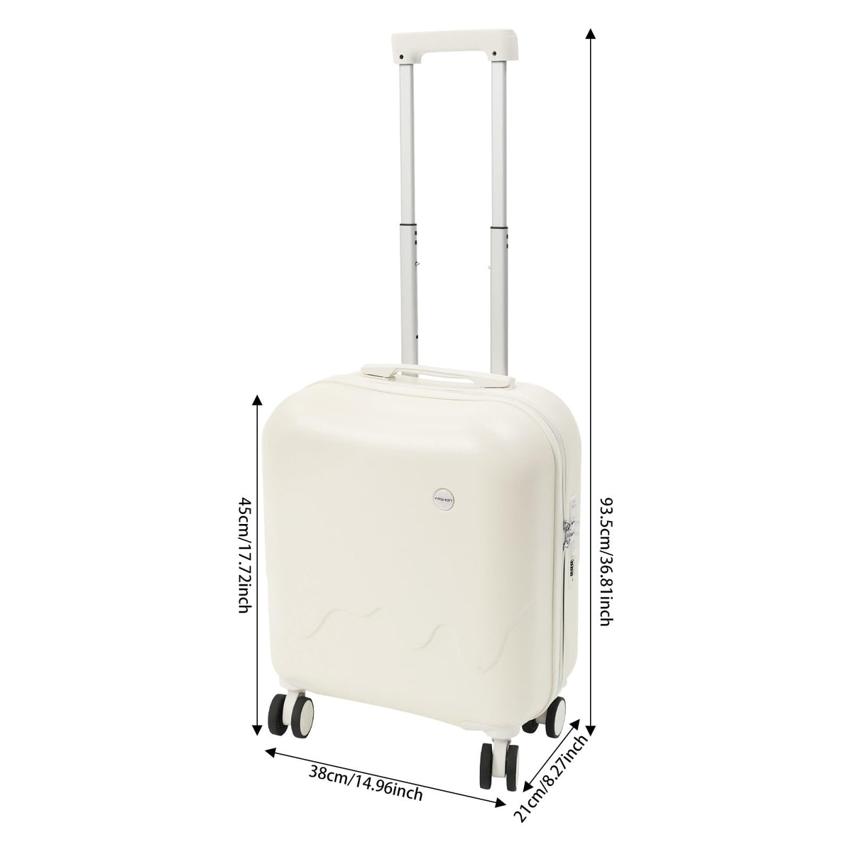 Pearl White 18In Hardside Rolling Suitcase with Cup Holder & USB Port P5352