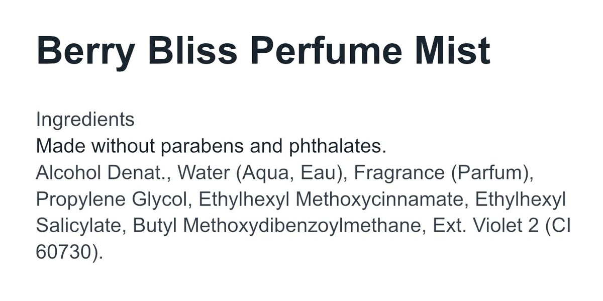 Fruit Fusion Berry Bliss Perfume Mist 8 oz N99303