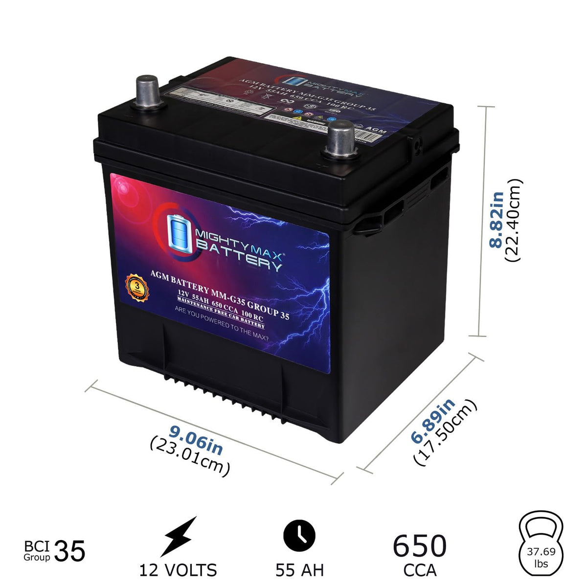12V 55Ah AGM Replacement Battery K640