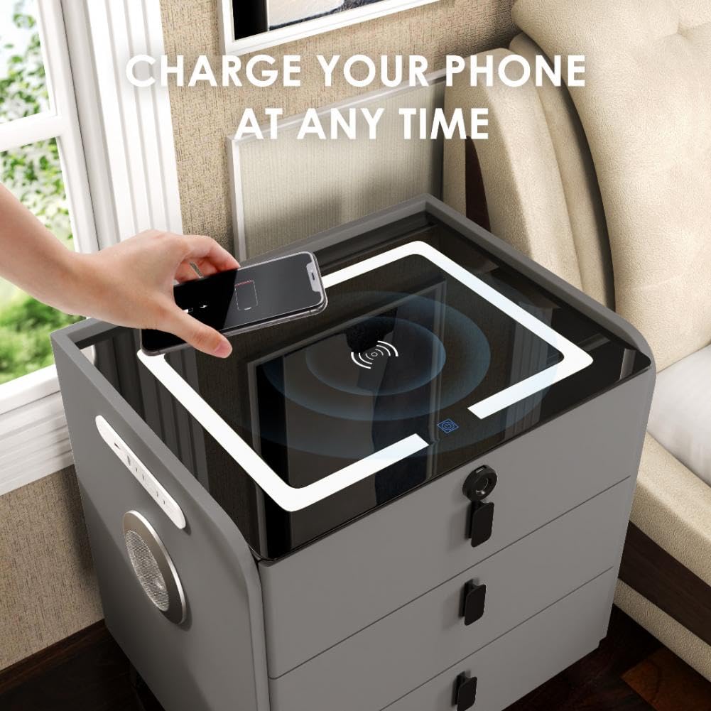 LED Nightstand with Bluetooth Speaker P39149