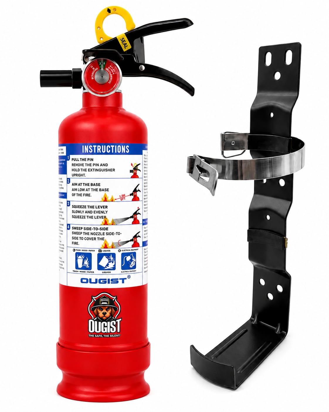 2.5 lb ABC Dry Chemical Fire Extinguisher with Wall Mount D76066