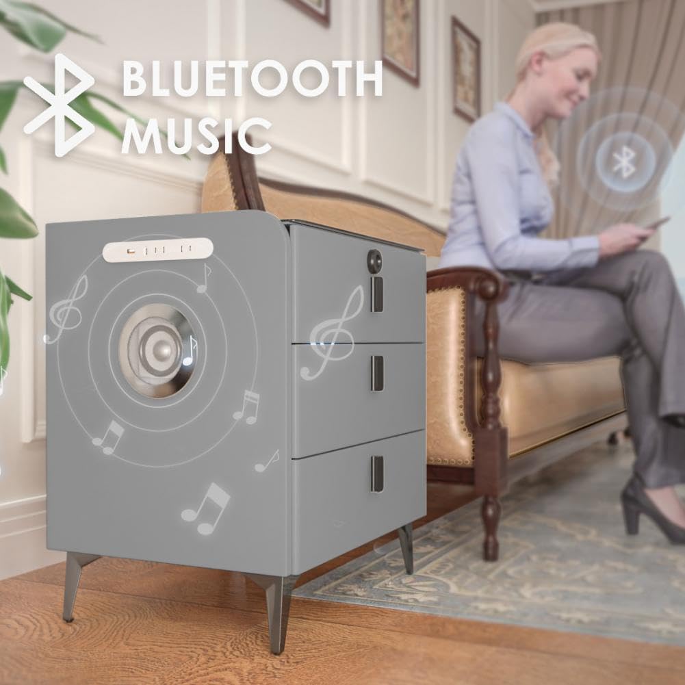 LED Nightstand with Bluetooth Speaker P39149