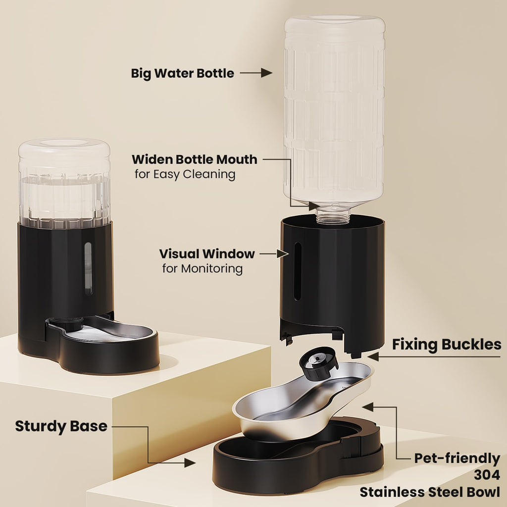 Gravity Dog Water Bowl Dispenser 8L Black V100549