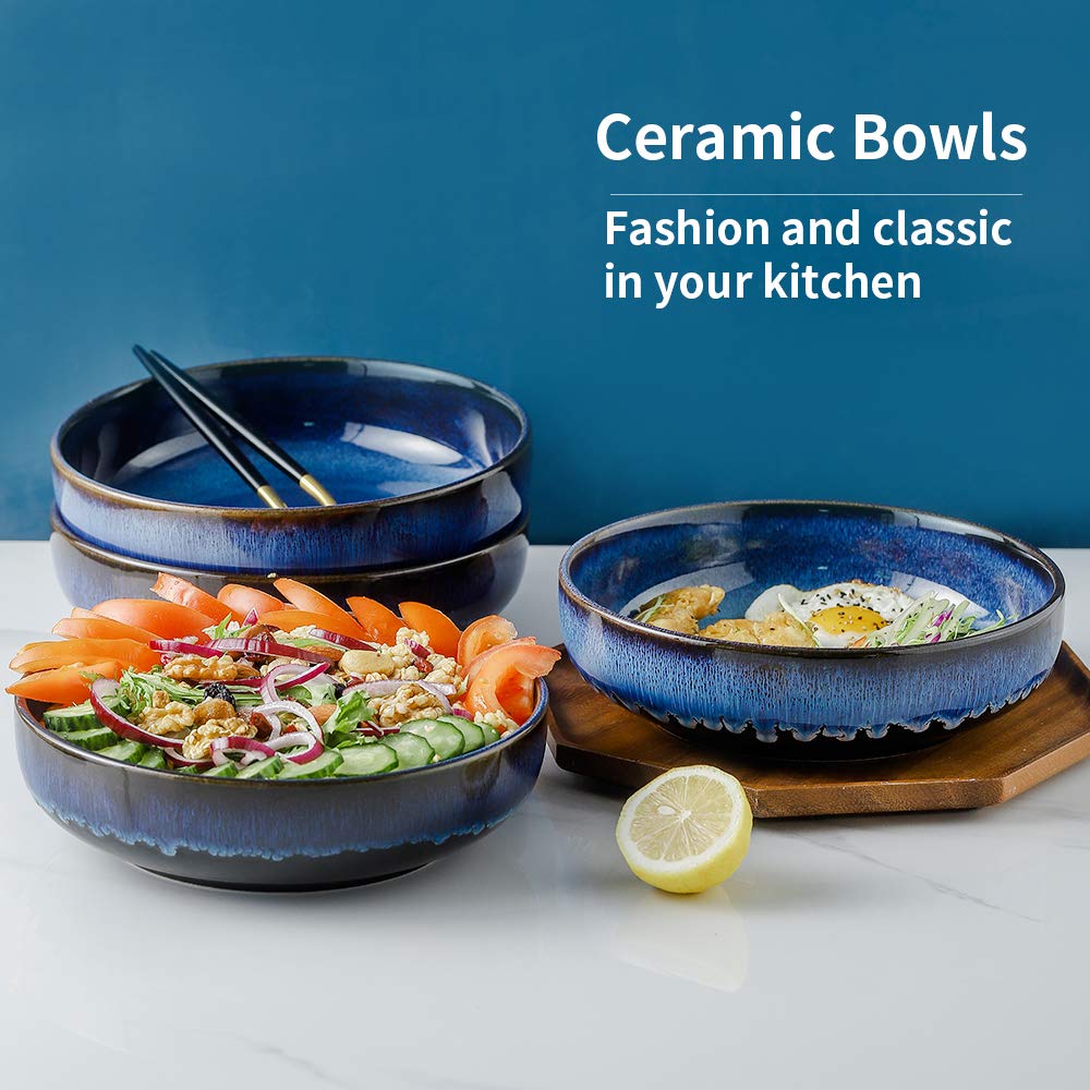 46 OZ Ceramic Pasta Bowls Set of 4 Y8907
