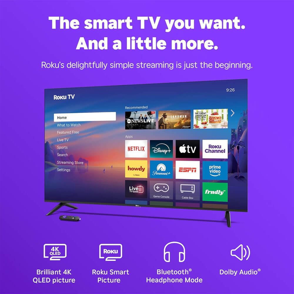 65" 4K QLED Smart TV with HDMI Cable V354840