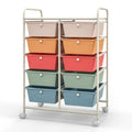 10 Drawer Rolling Storage Cart with Metal Frame E4780