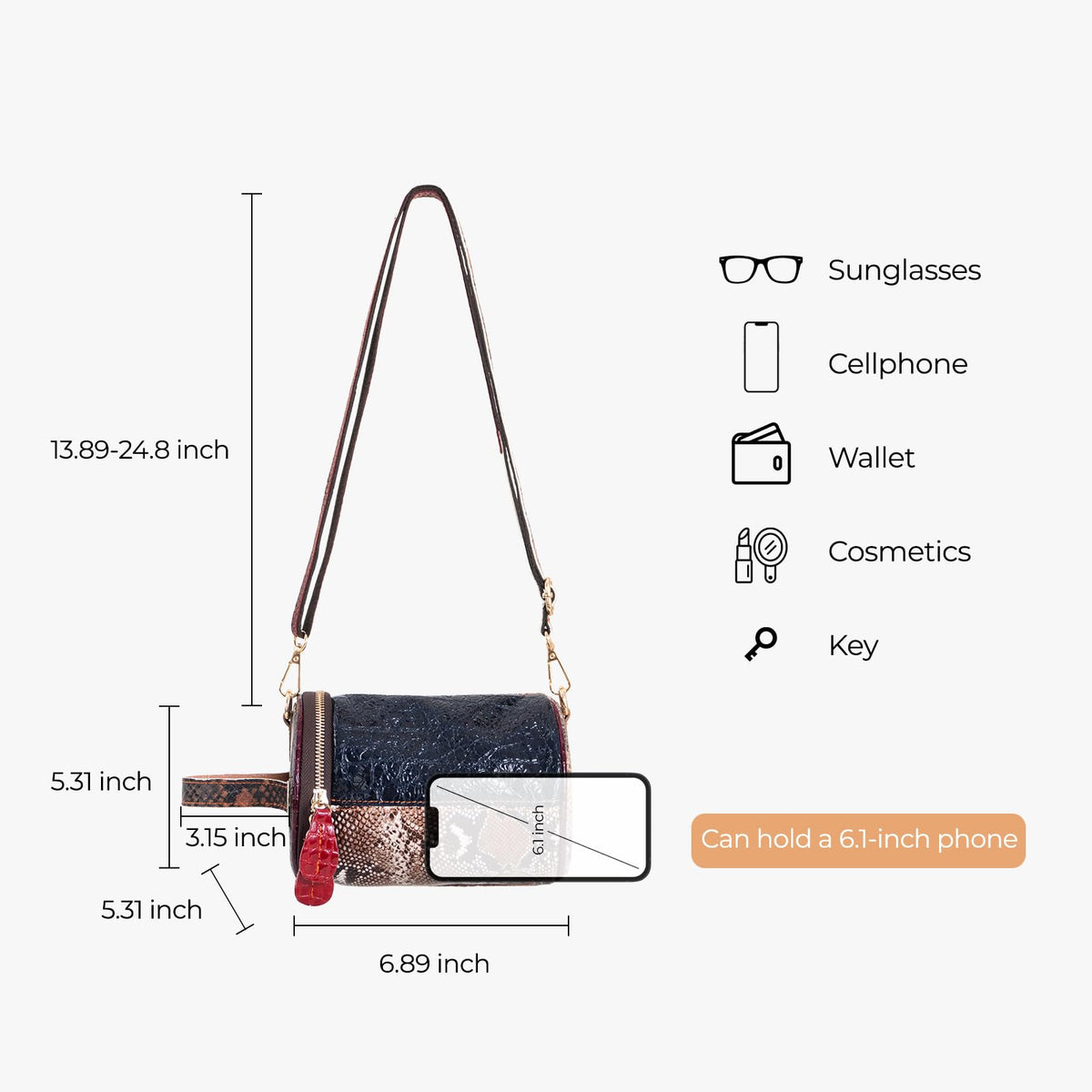 Daily Fashion Shoulder Bag with Detachable Shoulder Strap J576455