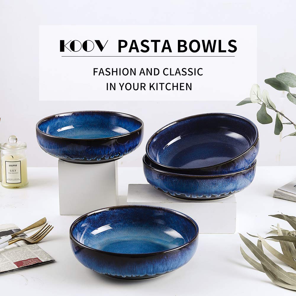 46 OZ Ceramic Pasta Bowls Set of 4 Y8907