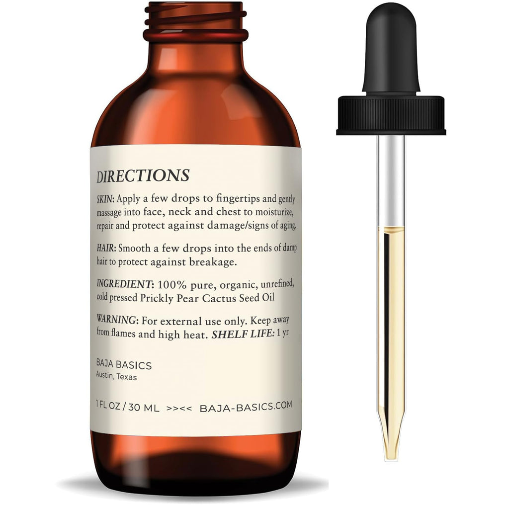 Organic Cold-Pressed Prickly Pear Seed Oil 1 oz L5475