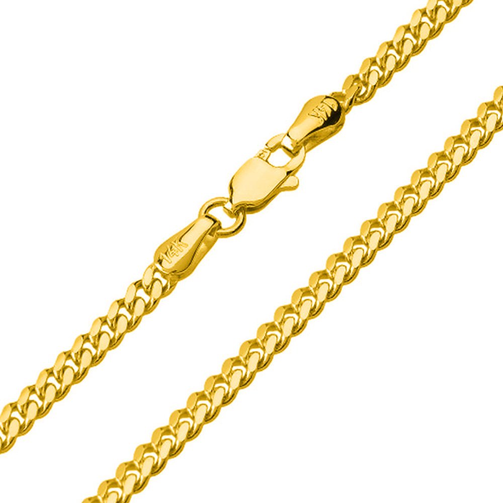 14K Yellow Gold Cuban Link Chain Necklace A216959