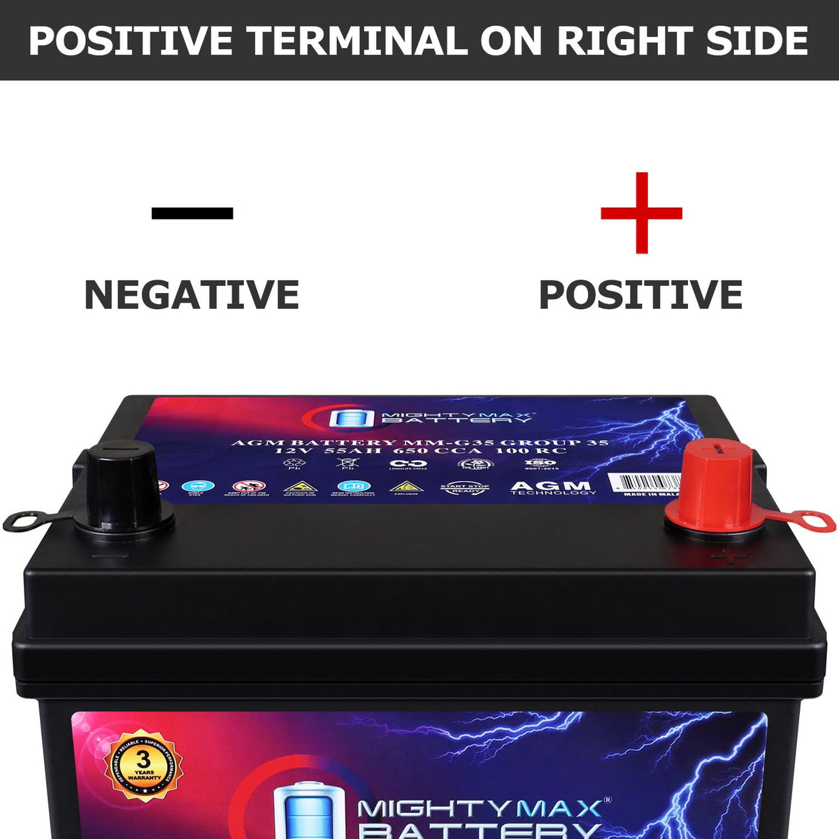 12V 55Ah AGM Replacement Battery K640