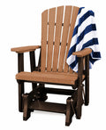 Tudor Brown Cedar Poly Adirondack Glider Outdoor Chair T6235