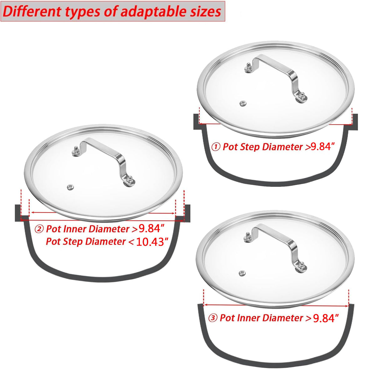 10 Inch Tempered Glass Pot & Pan Lid H8273