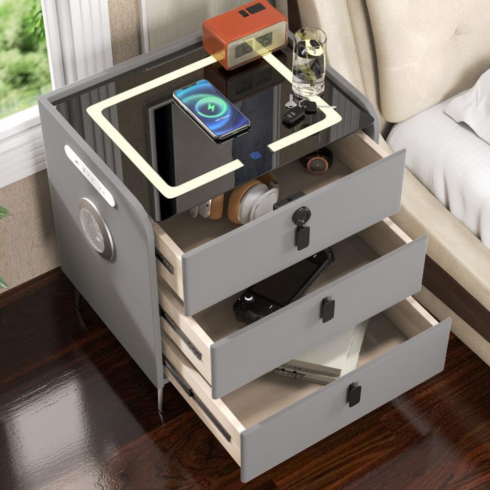 LED Nightstand with Bluetooth Speaker P39149