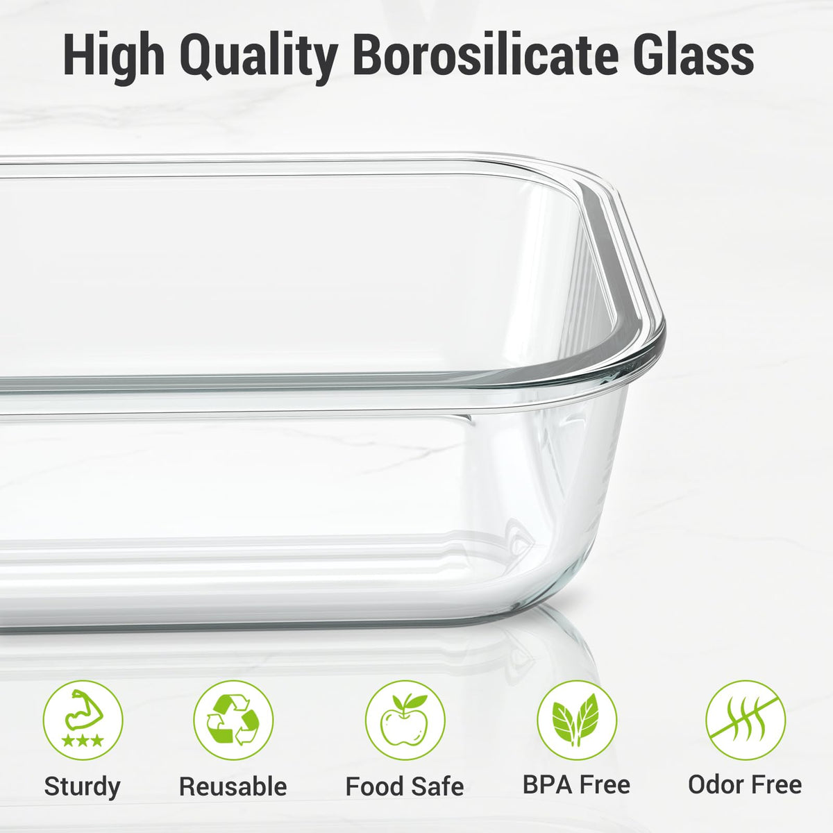 10 Sets 36 oz & 12 oz Glass Food Storage Containers with Lids, Gray L618