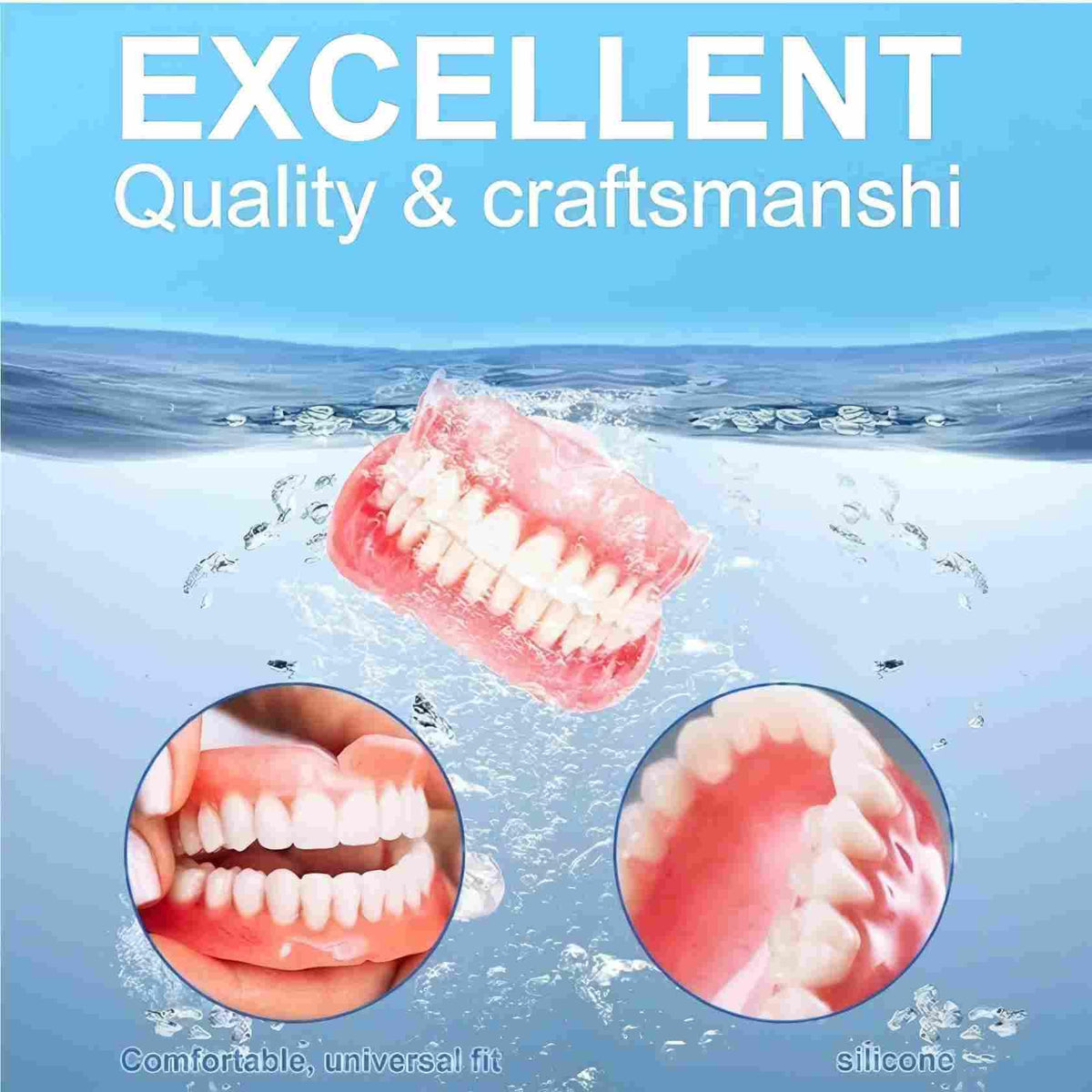 Adjustable Silicone Full-Mouth Denture Set X33774