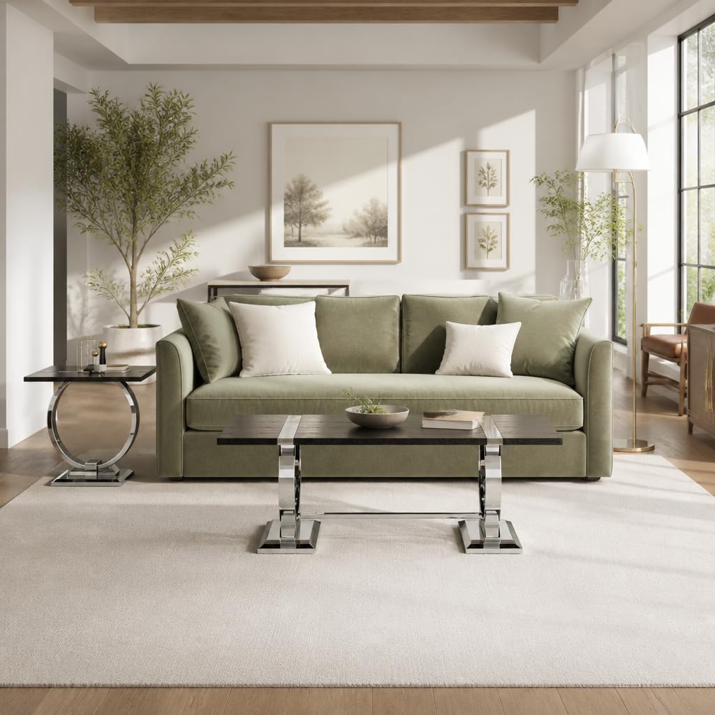 50" Black and Silver Coffee Table W897446