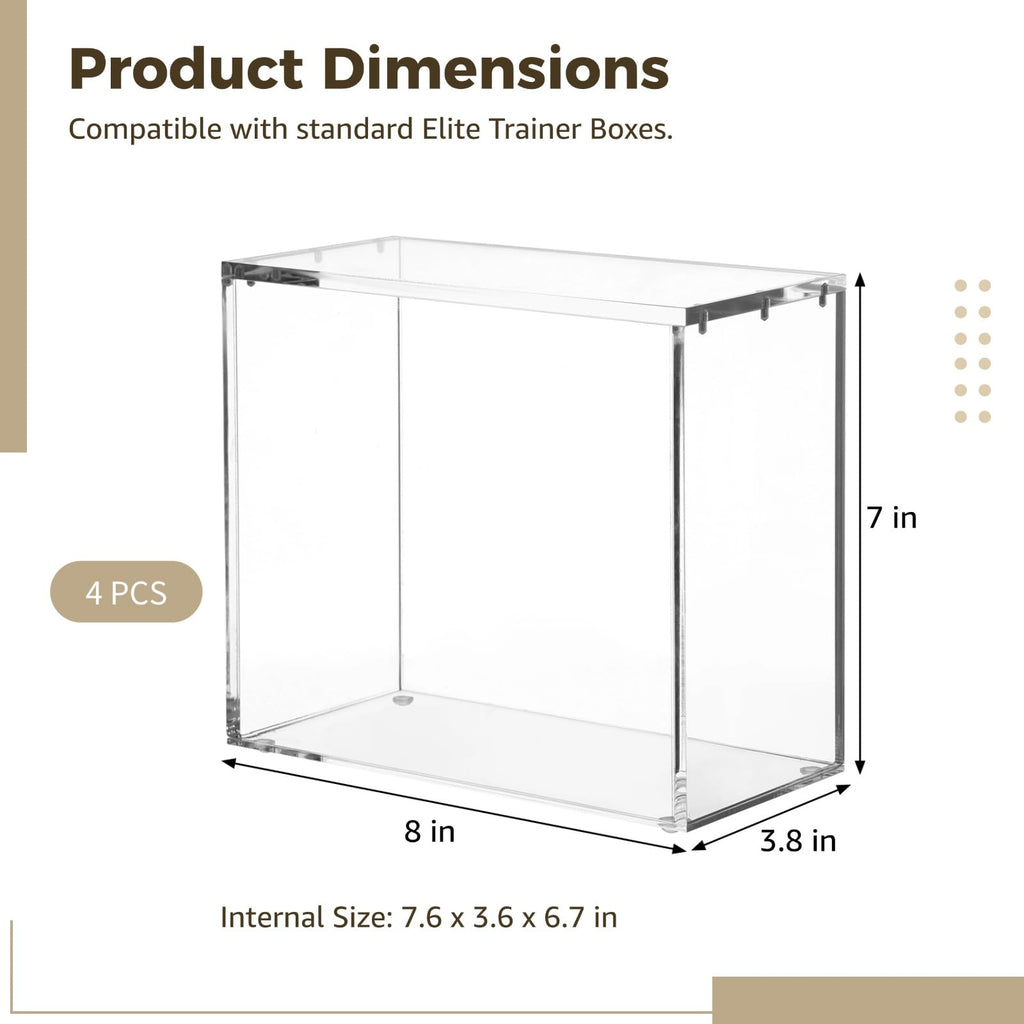 4 Pcs Acrylic Display Cases with Lid T381889