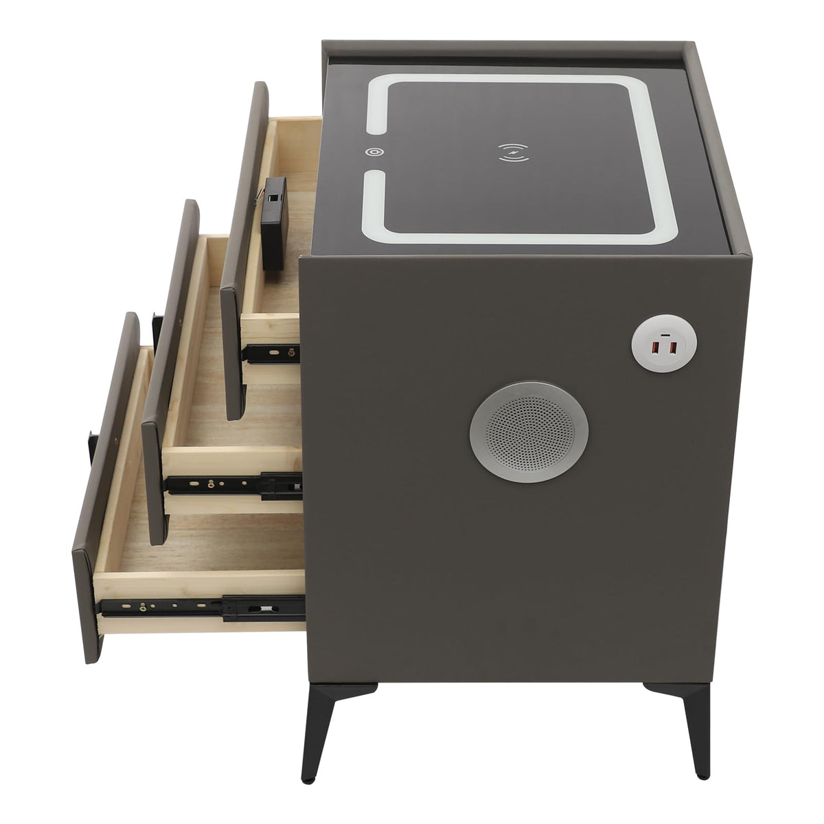 Solid Wood Nightstand with 3 Drawers Q6869