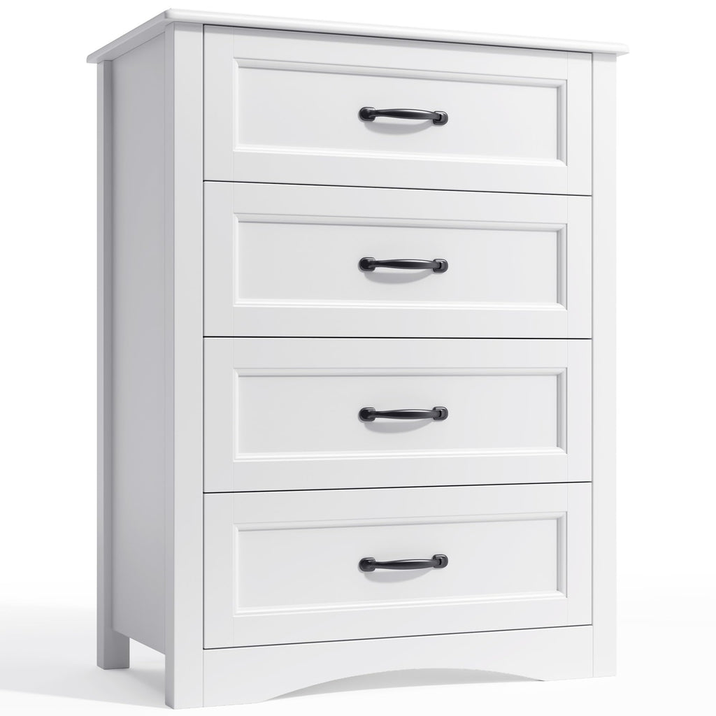 White 4 Drawer Wood Dresser Y63926