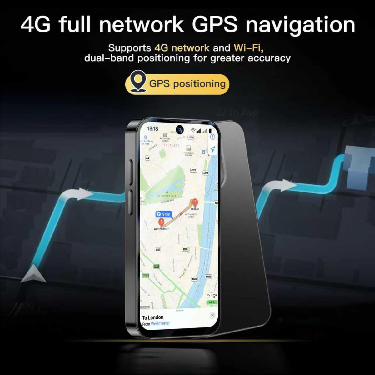 Unlocked Kids Cell Phone 3.88inch HD Touch Screen 4G Dual SIM Android 12 Black Y81331