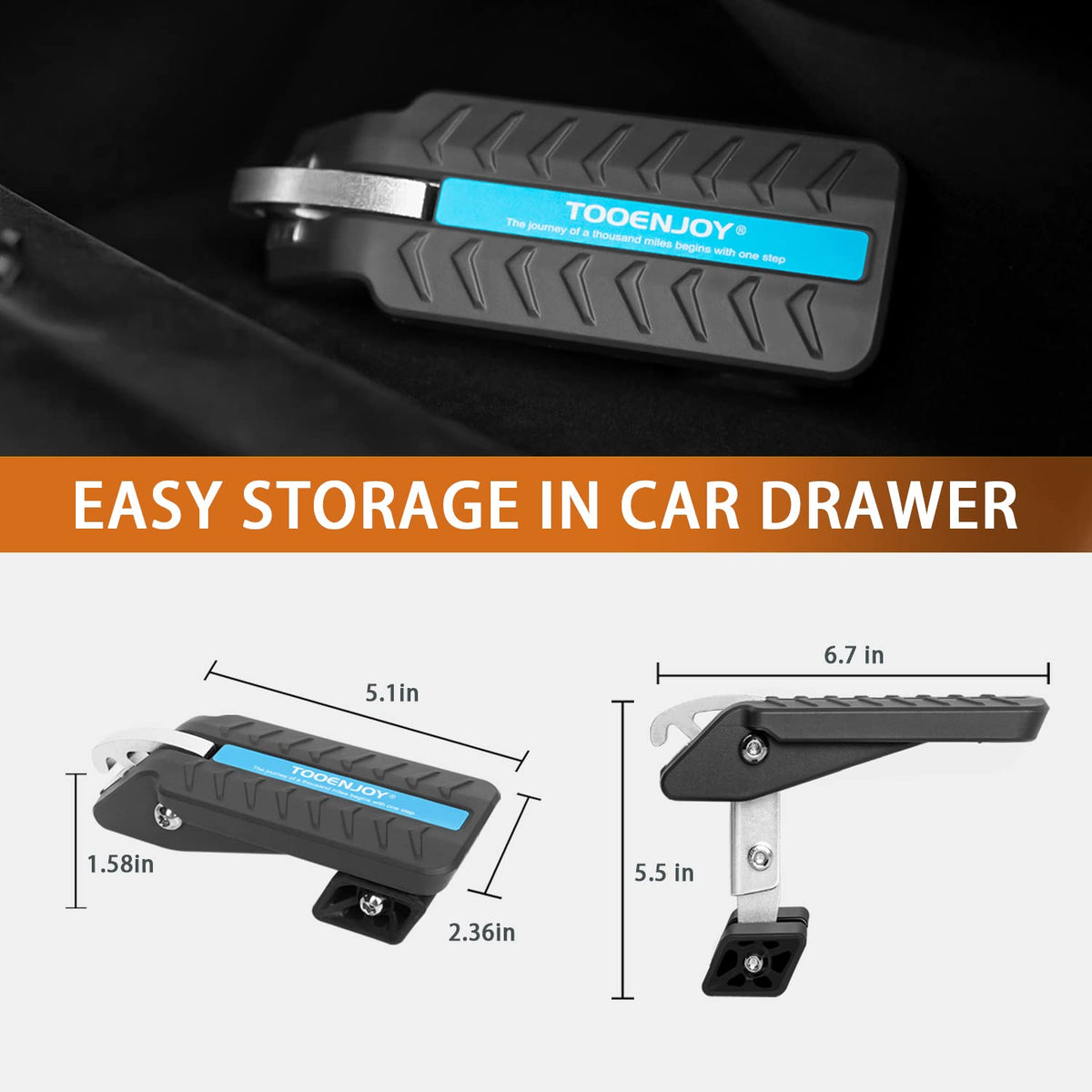 Adjustable Foldable Car Door Latch Step Max Load 400LBS U71222