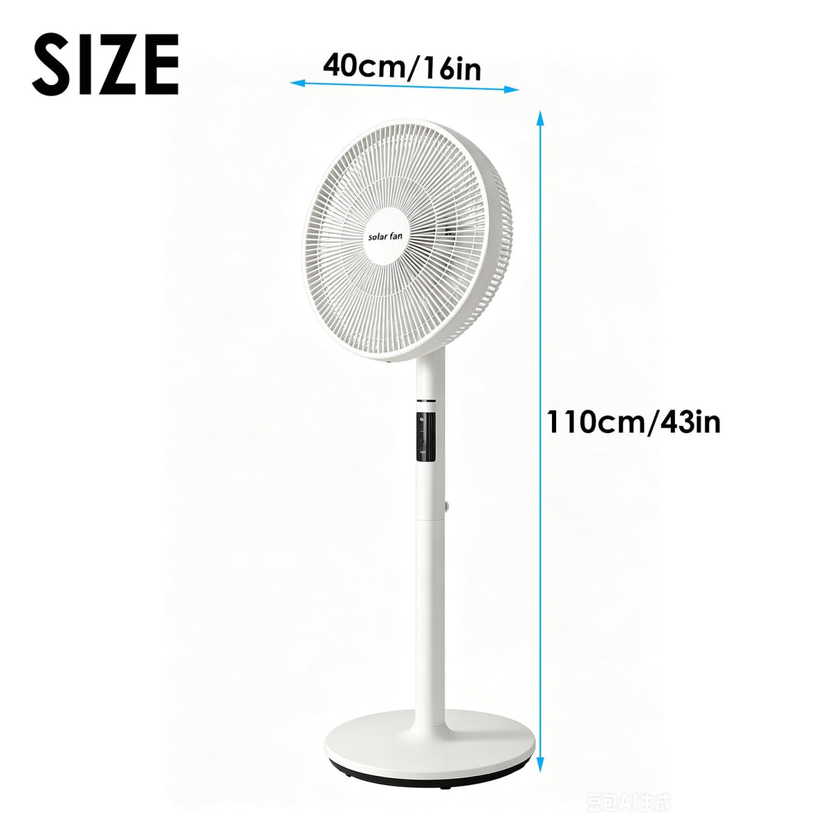 16 in Portable Rechargeable Oscillating Standing Fan J871792