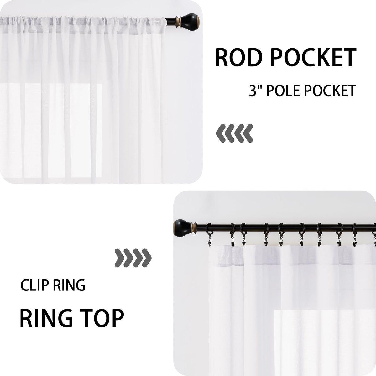 White Linen Textured Sheer Curtains, 25 x 72 Inches, 1 Panel M231287