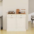 White Double Tilt Out Trash Cabinet with 2 Drawers O42476