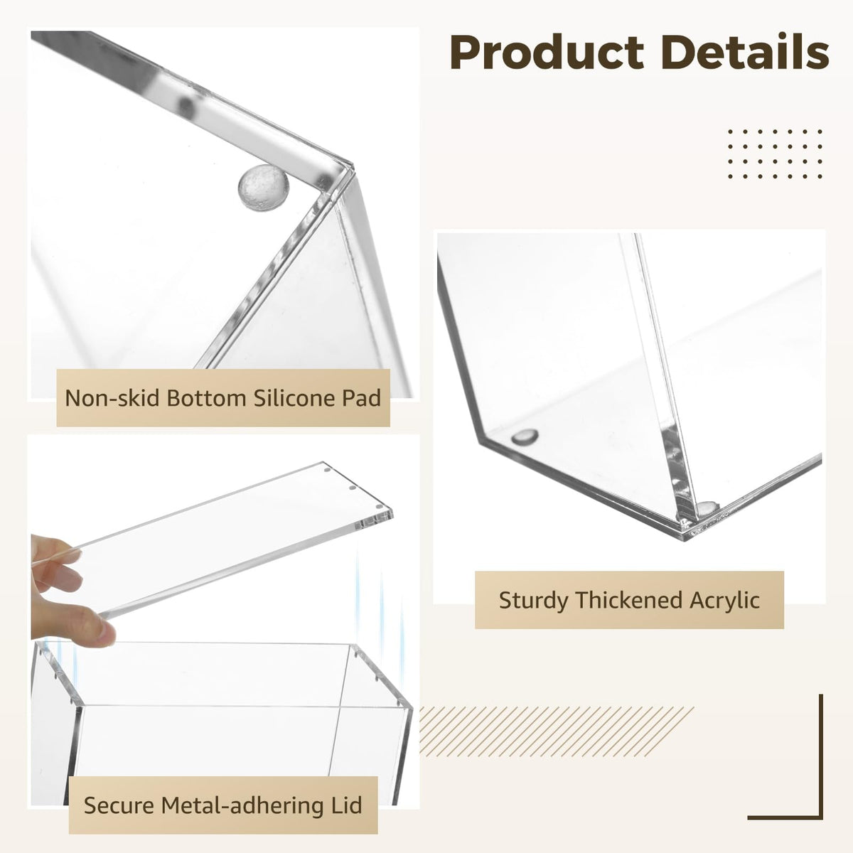 4 Pcs Acrylic Display Cases with Lid T381889