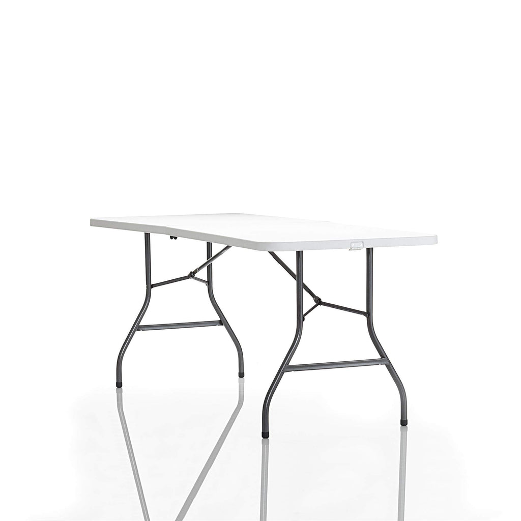 6ft White Blow Molded Folding Table M380