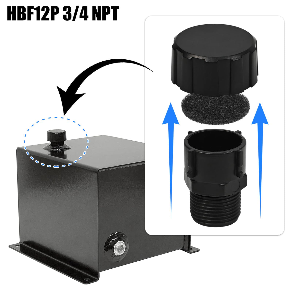 3/4 NPT Hydraulic Power Unit Poly Breather Cap E9835