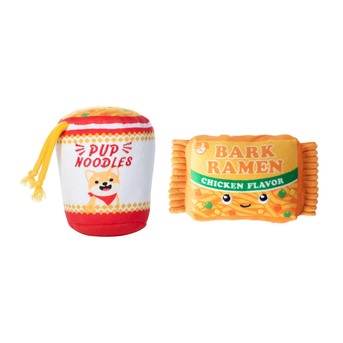 Plush Dog Toy Set with Treat Pockets, 2 Piece Set W281668