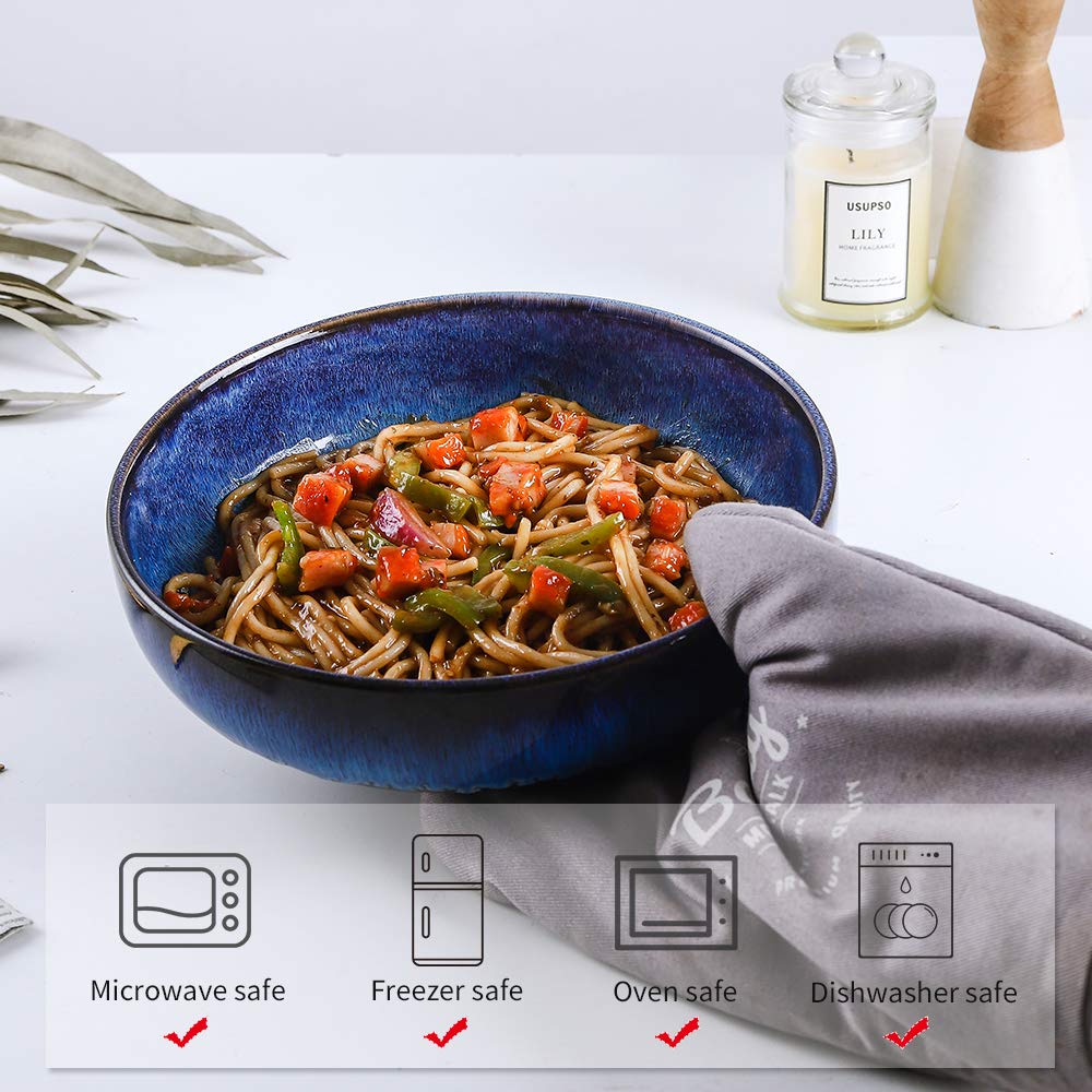 46 OZ Ceramic Pasta Bowls Set of 4 Y8907