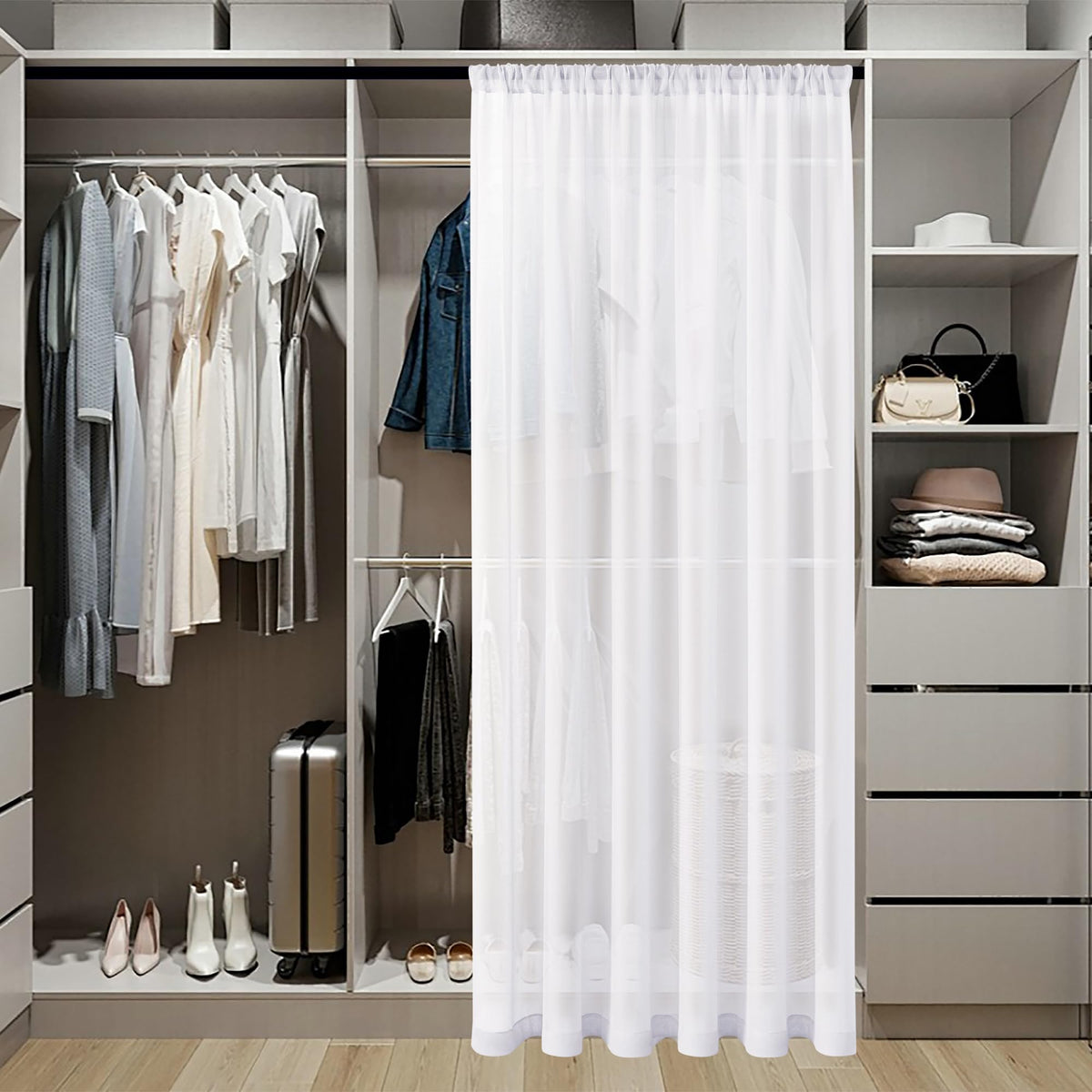 White Linen Textured Sheer Curtains, 25 x 72 Inches, 1 Panel M231287
