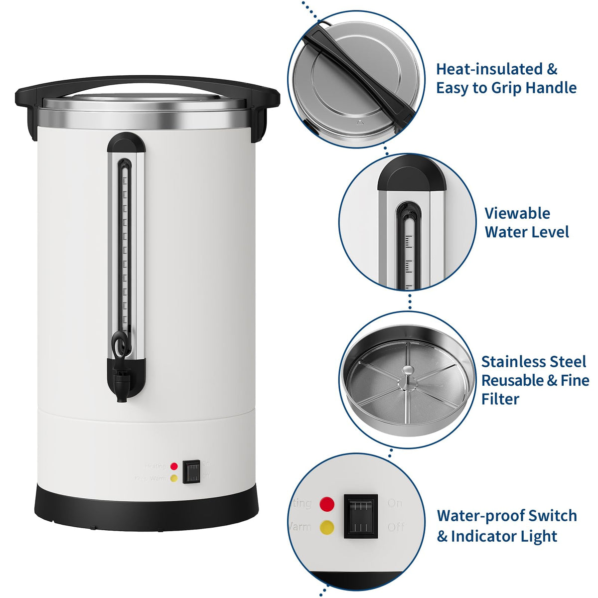 Large Capacity Stainless Steel Electric Coffee Urn J98146