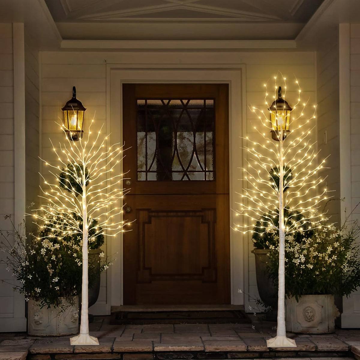 4+6+8FT 3PK Prelit Artificial Christmas Trees with LED Lights X41651