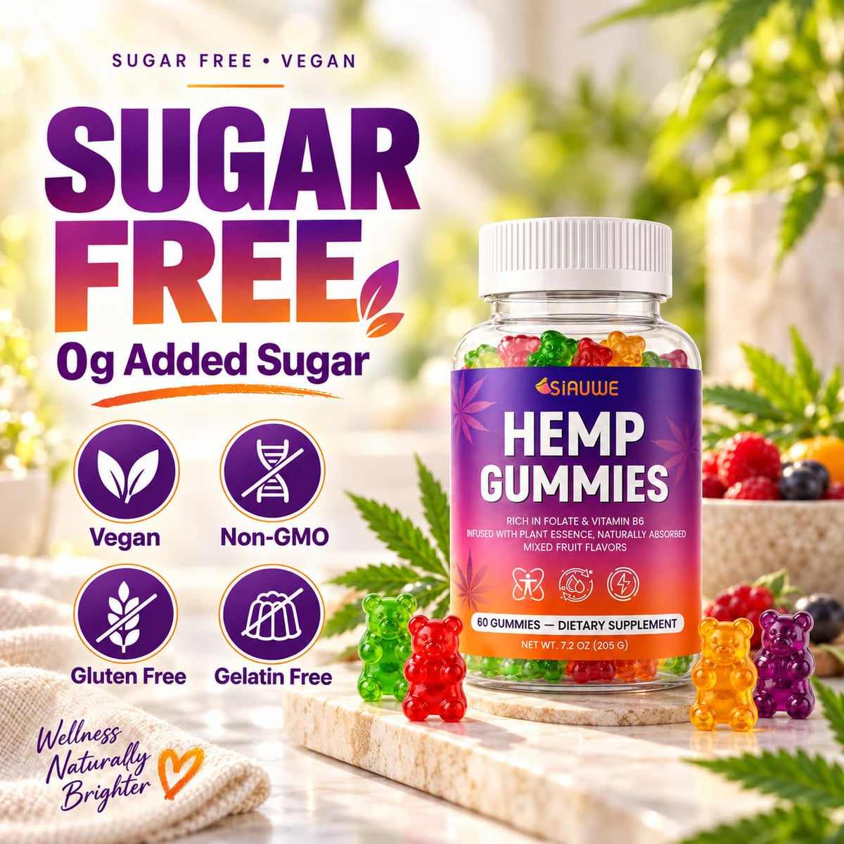 Sugar Free Hemp Gummies 60 Count Q12033